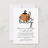 Pumpkin Patch Oh Baby Pumpkins Baby Dusche Einladung (Vorderseite)
