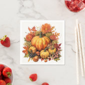 Pumpkin Patch Panorama: Foliage und Florals Serviette (Beispiel)