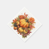 Pumpkin Patch Panorama: Foliage und Florals Serviette (Ecke)