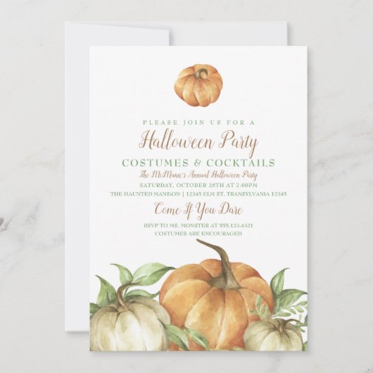 Pumpkin-Patch-Party Einladung (Vorderseite)