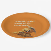 Pumpkin Patch Party Kinderfreundlich Halloween Fal Pappteller (Schrägansicht)