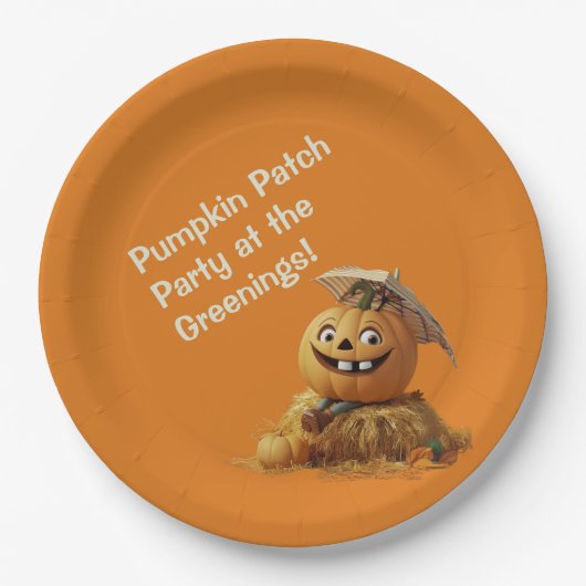 Pumpkin Patch Party Kinderfreundlich Halloween Fal Pappteller (Vorderseite)