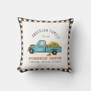 Pumpkin Patch personalisiert Gingham Throw Kissen