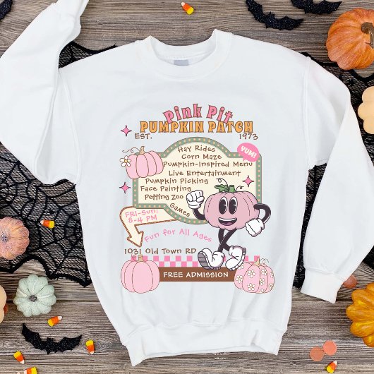 Pumpkin Patch Pumpkin Picking - Pink Pumpkin Sweatshirt
