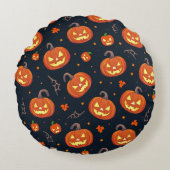 Pumpkin Patch Push Cushion - Gemütliches Herbstdek Rundes Kissen (Vorderseite)