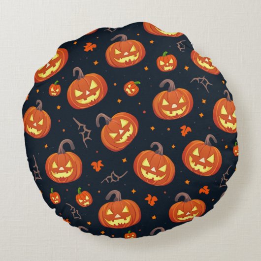 Pumpkin Patch Push Cushion - Gemütliches Herbstdek Rundes Kissen (Rückseite)