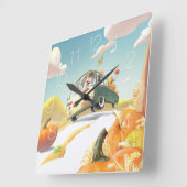Pumpkin Patch Quadratische Wanduhr (Winkel)