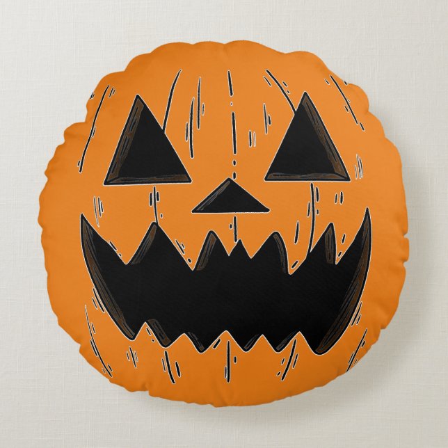 Pumpkin Patch Rundes Kissen (Vorderseite)