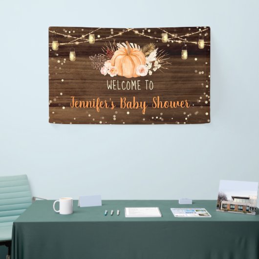 Pumpkin Patch Rustic String Lights Baby Dusche Banner (Messeveranstaltung)