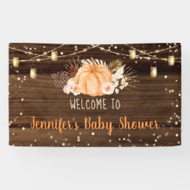 Pumpkin Patch Rustic String Lights Baby Dusche Banner