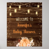 Pumpkin Patch Rustikale String Lights Baby Willkom Poster (Vorne)