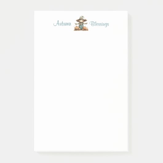 Pumpkin Patch Scarecrow 4x6 Post-It Notes Klebezettel (Vorderseite)