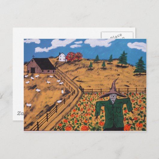 Pumpkin Patch Scarecrow Postkarte (Vorne/Hinten)