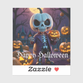 Pumpkin Patch Skeleton Companion Aufkleber