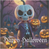 Pumpkin Patch Skeleton Companion Aufkleber (Vorderseite)