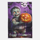 Pumpkin Patch Skeleton Companion Geschirrtuch (Vertikal)