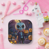 Pumpkin Patch Skeleton Companion Pappteller (Party)