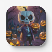 Pumpkin Patch Skeleton Companion Pappteller (Vorderseite)