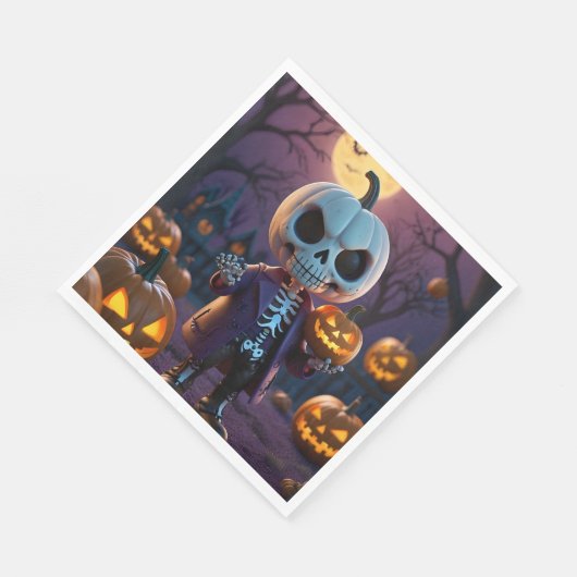 Pumpkin Patch Skeleton Companion Serviette (Ecke)
