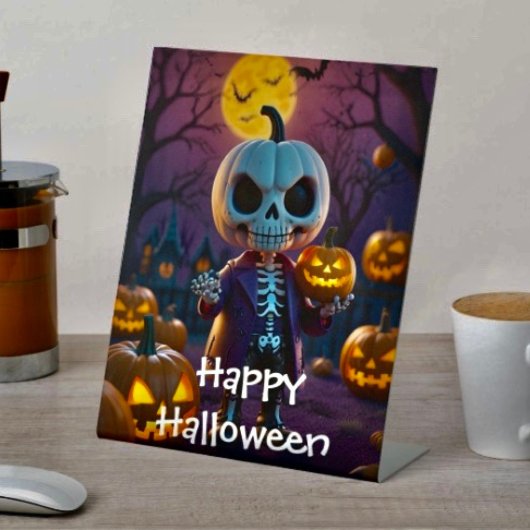 Pumpkin Patch Skeleton Companion Sockelschild