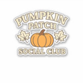 Pumpkin Patch Social Club � Cozy Autumn Aesthetic Aufkleber (Vorderseite)