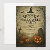Pumpkin Patch Spooky Halloween-Party Einladung (Vorne/Hinten)