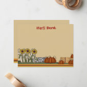 Pumpkin Patch Stationery Mitteilungskarte (Vorderseite/Rückseite Beispiel)