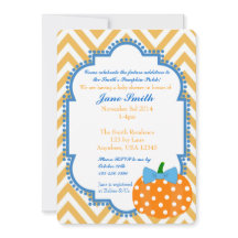 Pumpkin Patch Themed Boy Baby Shower Einladung
