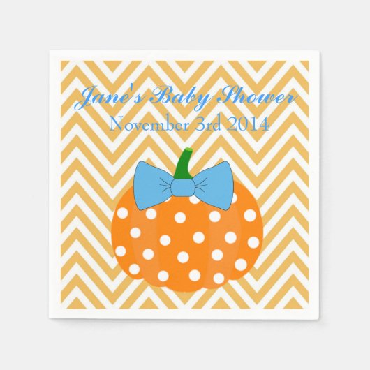 Pumpkin Patch Themed Boy Babydusche Napkins Serviette (Vorderseite)