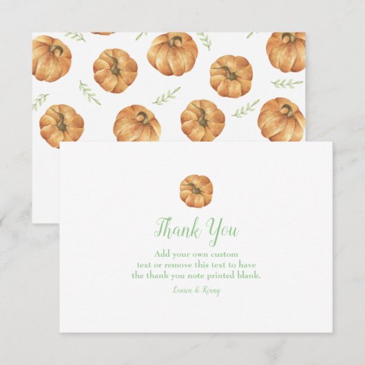 Pumpkin Patch Vielen Dank Karten (Vorne/Hinten)