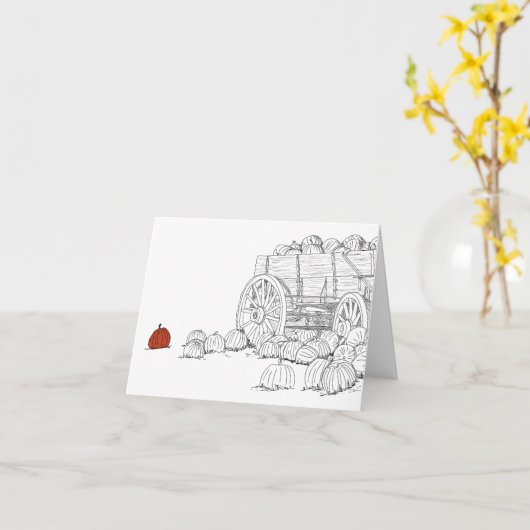 Pumpkin Patch Wagon Karte (Gelbe Blume)