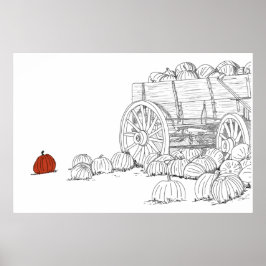 Pumpkin Patch Wagon Poster