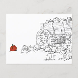 Pumpkin Patch Wagon Postkarte