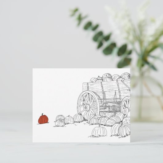 Pumpkin Patch Wagon Postkarte (Stehend Vorderseite)
