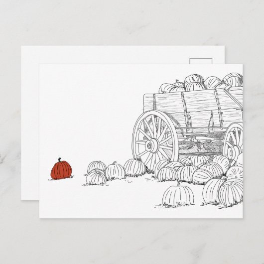 Pumpkin Patch Wagon Postkarte (Vorne/Hinten)