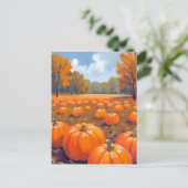 Pumpkin Patch Wasserfarbe Feiertagspostkarte (Stehend Vorderseite)
