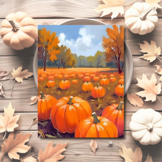 Pumpkin Patch Wasserfarbe Feiertagspostkarte