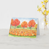 Pumpkin Patch Wasserfarbe Herbst Karte (Gelbe Blume)