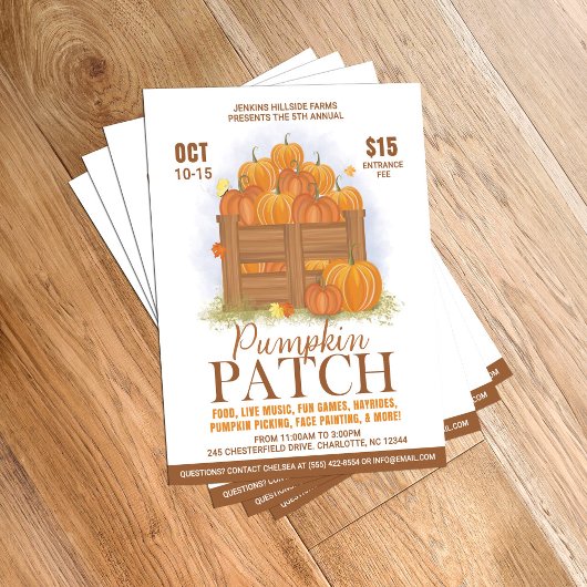 Pumpkin Patch Watercolor Pumpkins Fall-Ereignis Flyer