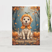 Pumpkin Patch Welpe Kutness Overload Halloween Karte (Vorderseite)