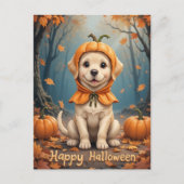 Pumpkin Patch Welpe Kutness Overload Halloween Postkarte (Vorderseite)