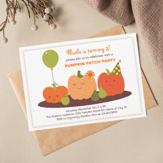 Pumpkin Patch zum Geburtstag Einladung