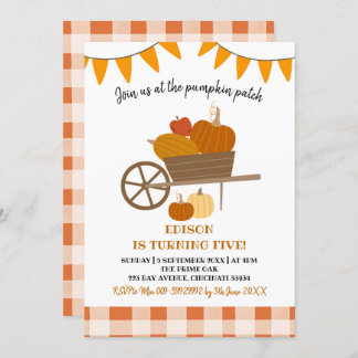 Pumpkin Patch zum Geburtstag Einladung