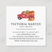 Pumpkin Patchfamilie Rustikaler Stallfall Quadratische Visitenkarte (Rückseite)