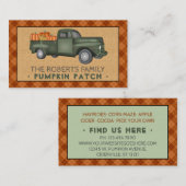 Pumpkin PatchFamilienbetrieb Fall Karierten Vintag Visitenkarte (Vorne/Hinten)