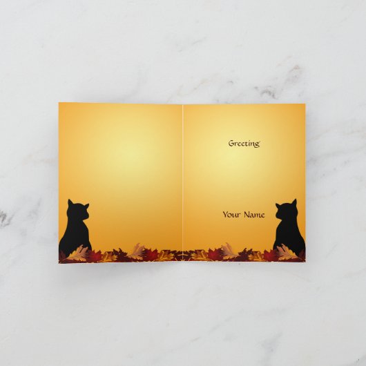 Pumpkin Patchkatzen Vielen Dank Dankeskarte (Innenseite)