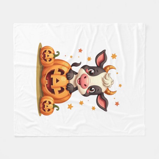 Pumpkin-Patchkuh Fleecedecke (Vorderseite (Horizontal))