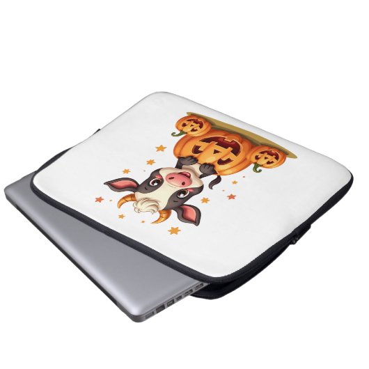 Pumpkin-Patchkuh Laptopschutzhülle (Vorne Knopf)