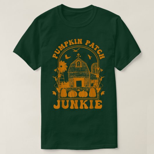Pumpkin Patchs Junkie Farm Fall Herbstkostüm Hal T-Shirt (Design vorne)