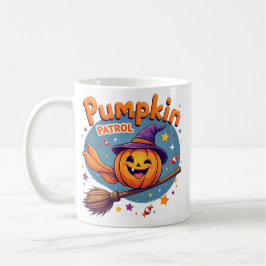 Pumpkin Patrol Witch Broom Halloween Mug Kaffeetasse